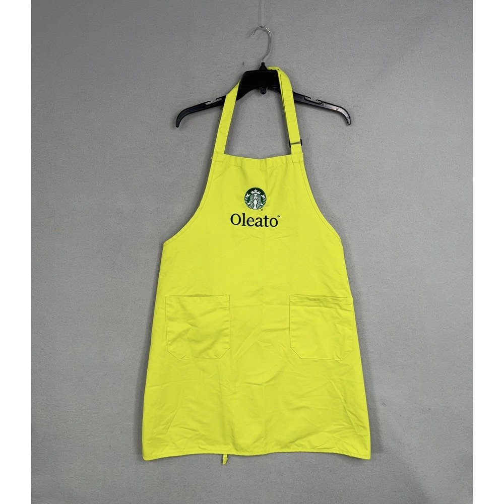 Starbucks Oleato Apron Womens One Size Yellow Barista Logo Coffee Workwear